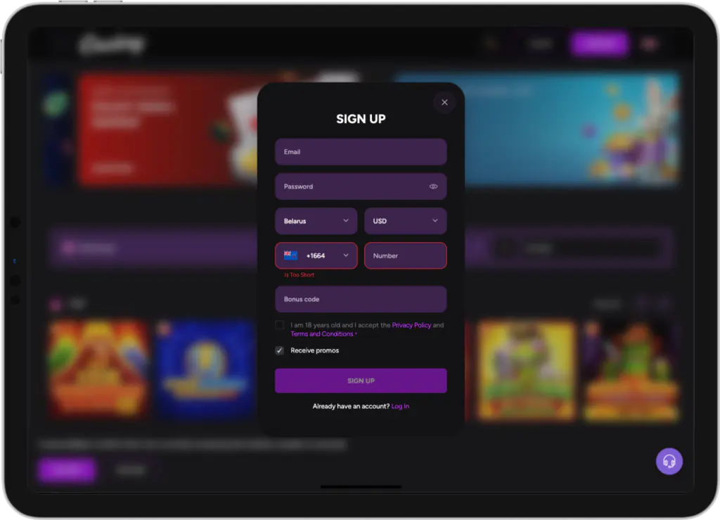 registration and login
